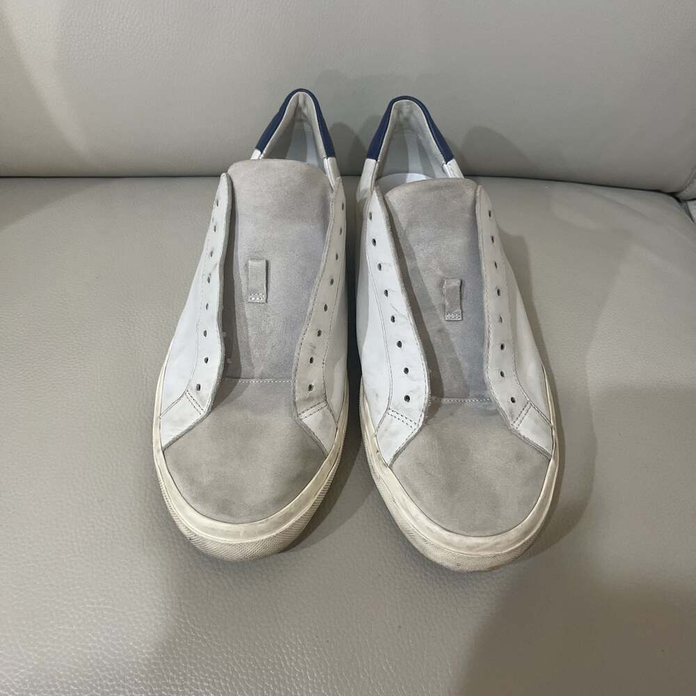 Vince Size 12 White/Navy Colorblock Leather AS IS Men's Shoes Sneakers- – ,